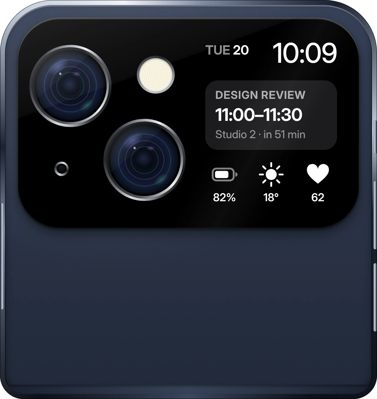 iPhone Flip folded in Midnight