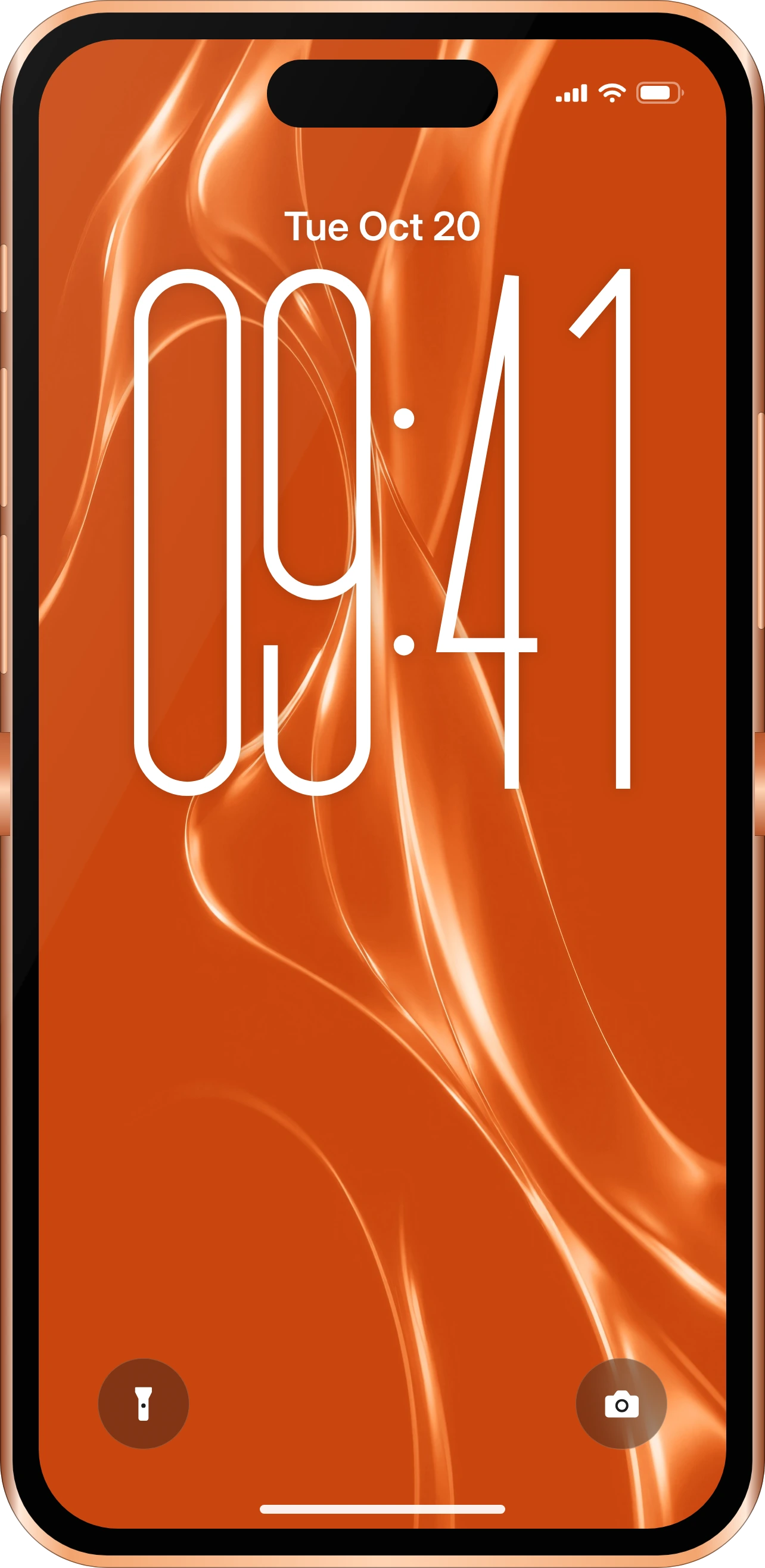 iPhone Flip open in Cosmic Orange